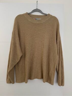 Free People Beach Stretch Oversized  Tan Pullover Women's Size Med
